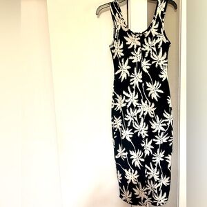 Gianni Bini Black and White Tropical Maxi Dress- Sz S